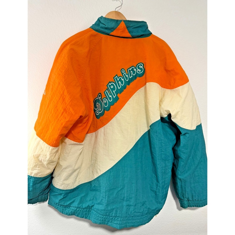 Vintage Miami Dolphins Jacket XL Apex One NFL Pro Line 90s Windbreaker Spell Out